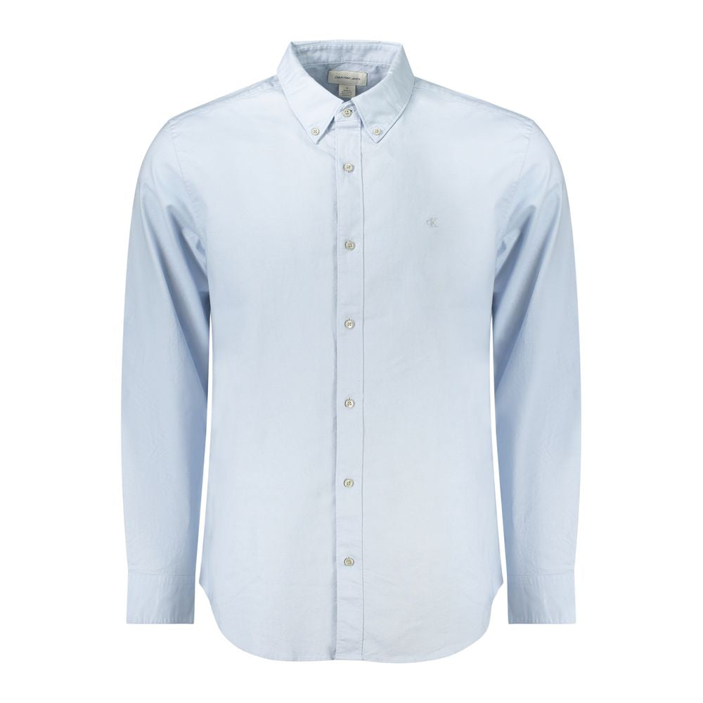 Calvin Klein Light Blue Cotton Men Shirt by Calvin Klein