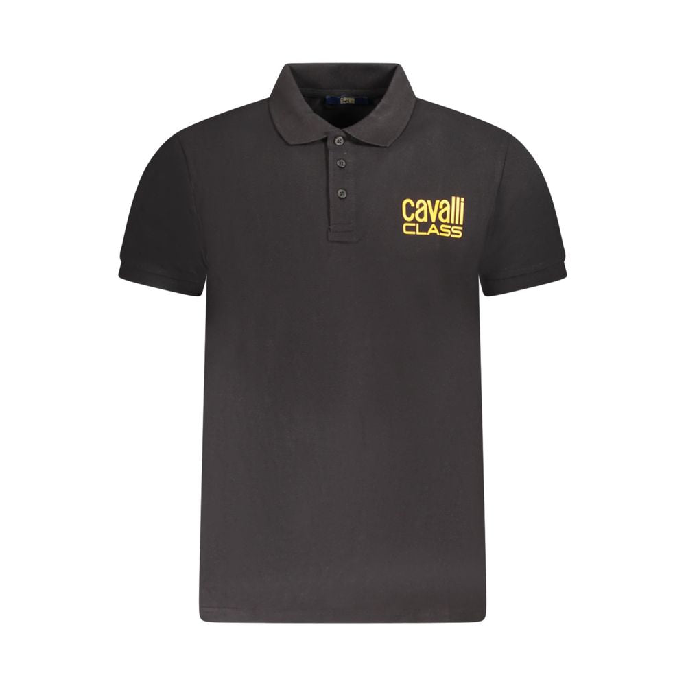 Polo Cavalli Class en coton noir pour homme
