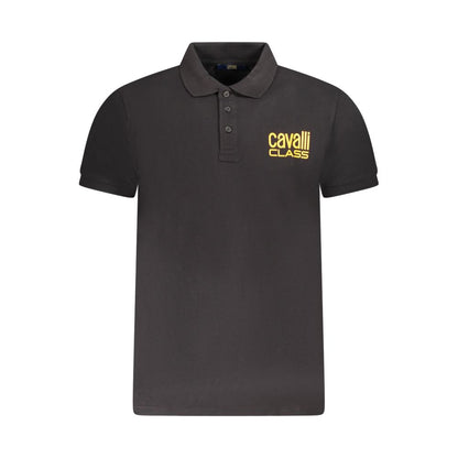 Polo Cavalli Class en coton noir pour homme