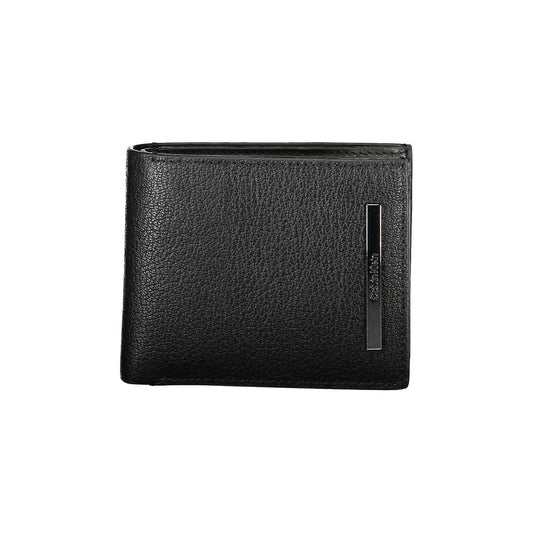 Portefeuille en cuir noir Calvin Klein