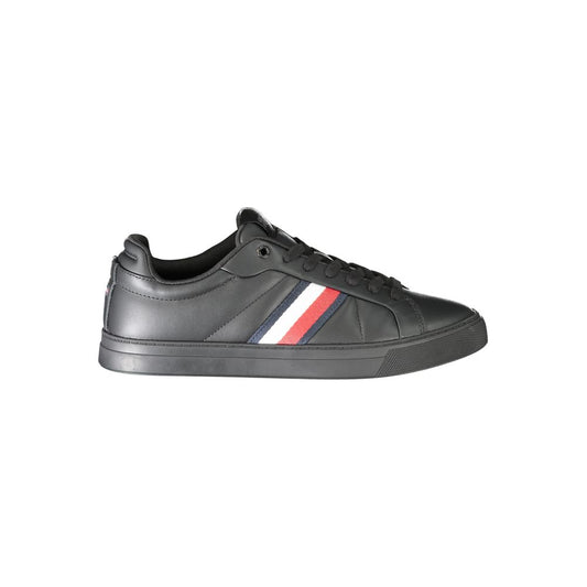 Tommy Hilfiger Black Leather Men Sneaker by Tommy Hilfiger