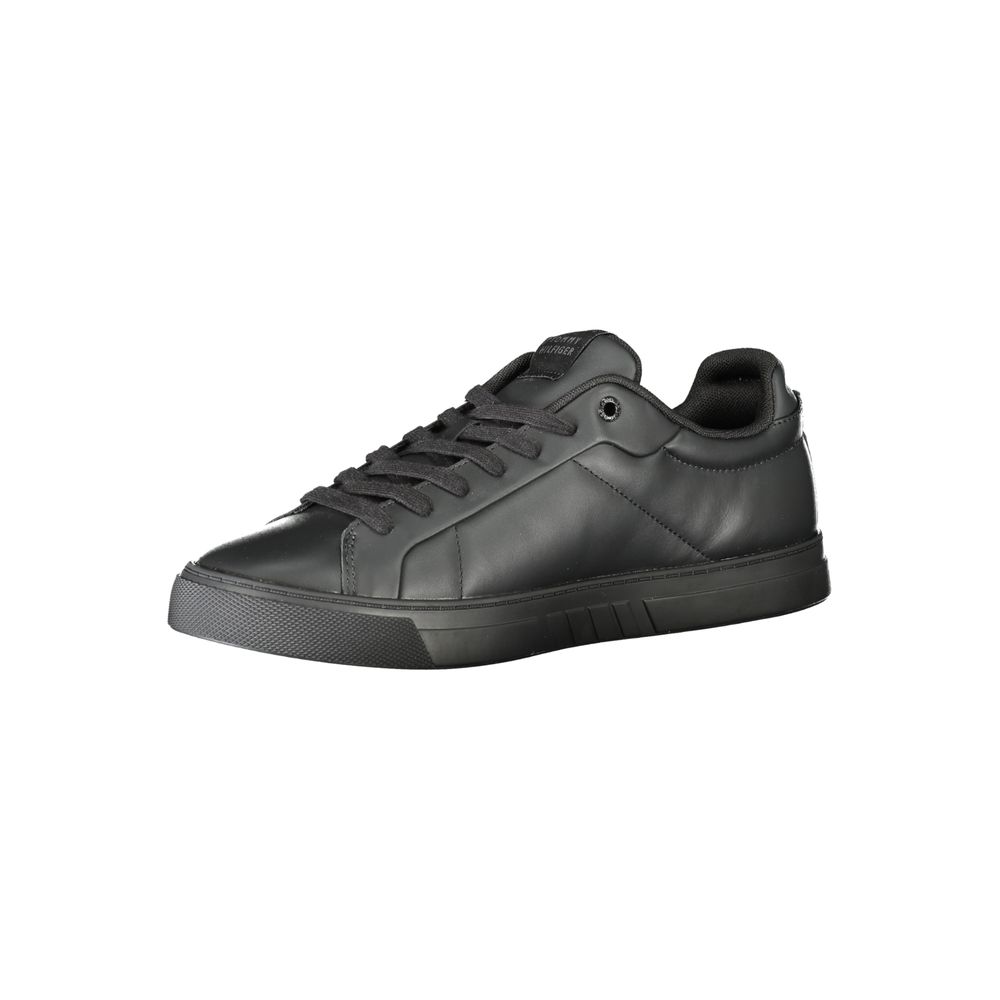 Tommy Hilfiger Black Leather Men Sneaker by Tommy Hilfiger