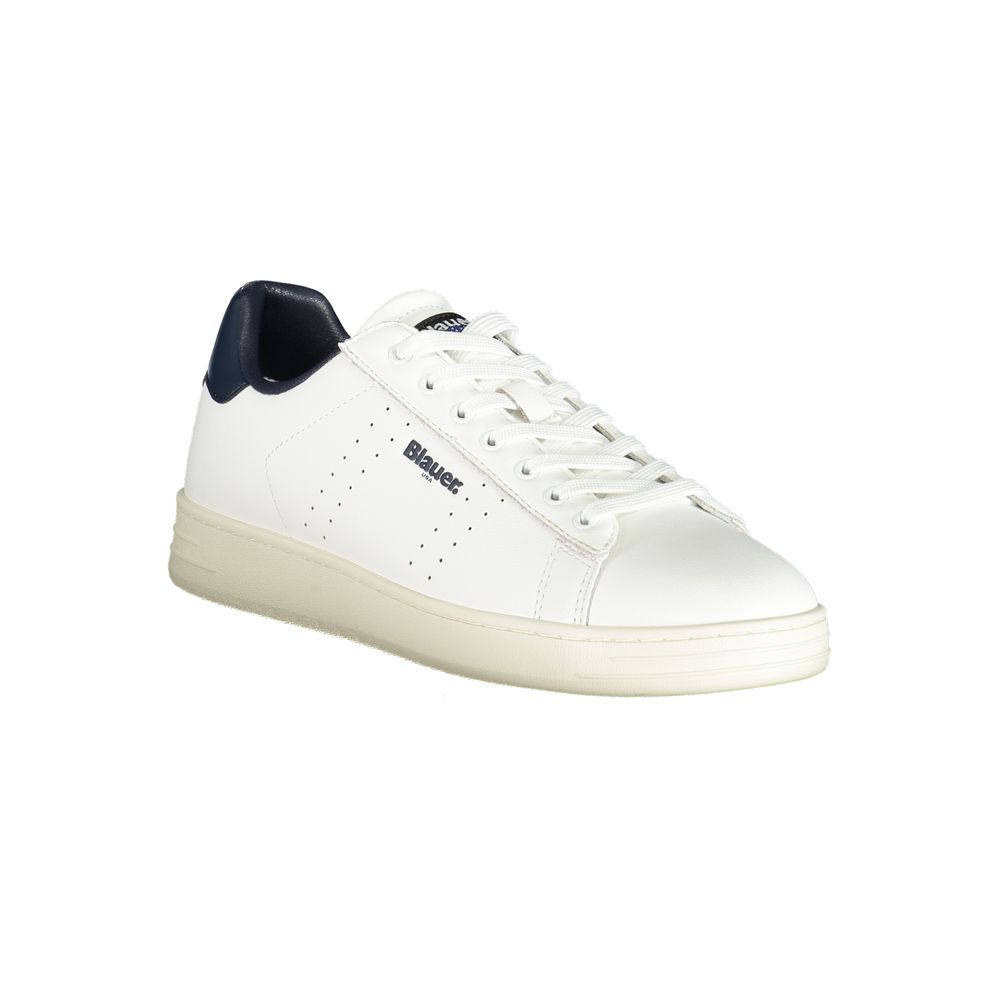 Blauer White Leather Men Sneaker by Blauer