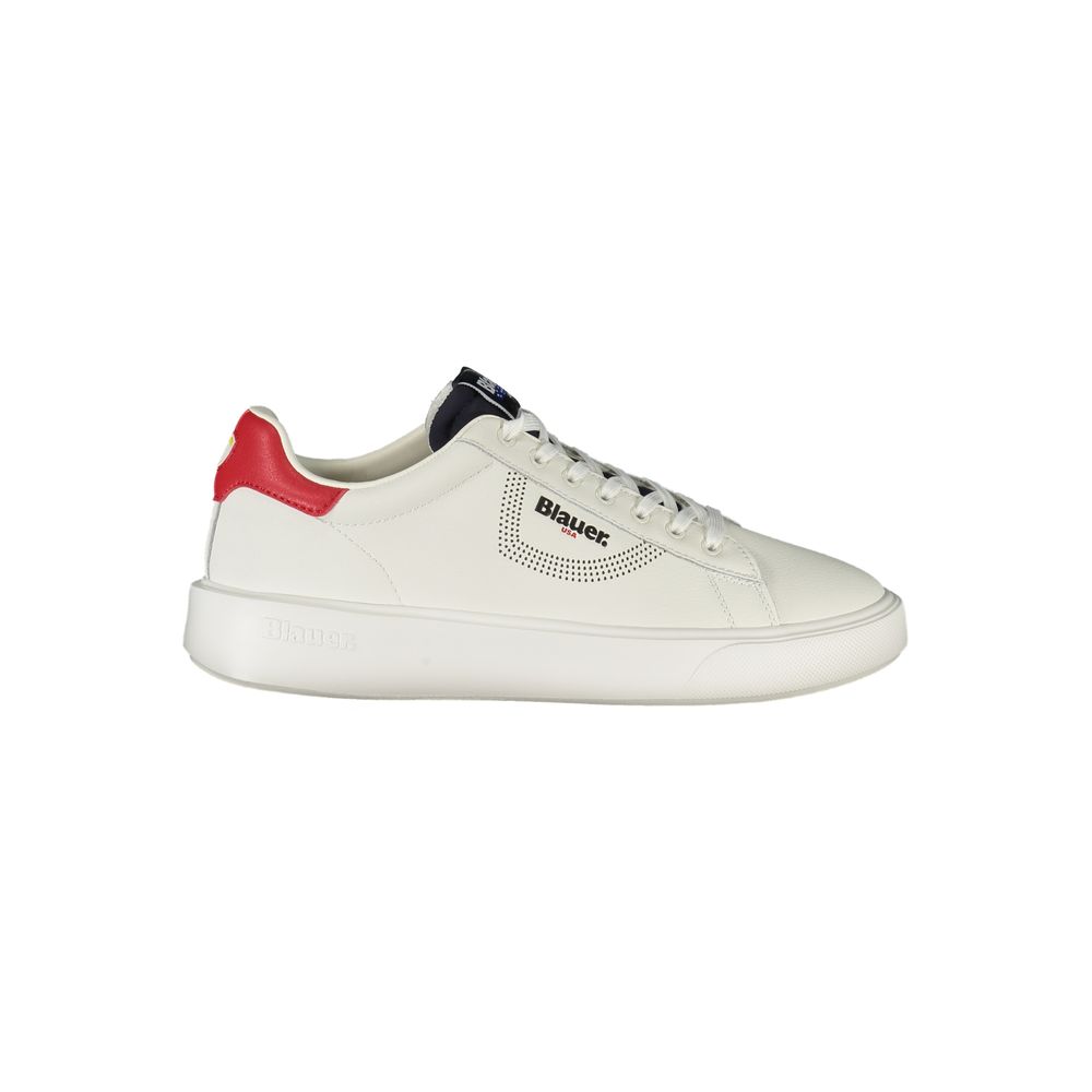Blauer White Leather Men Sneaker by Blauer