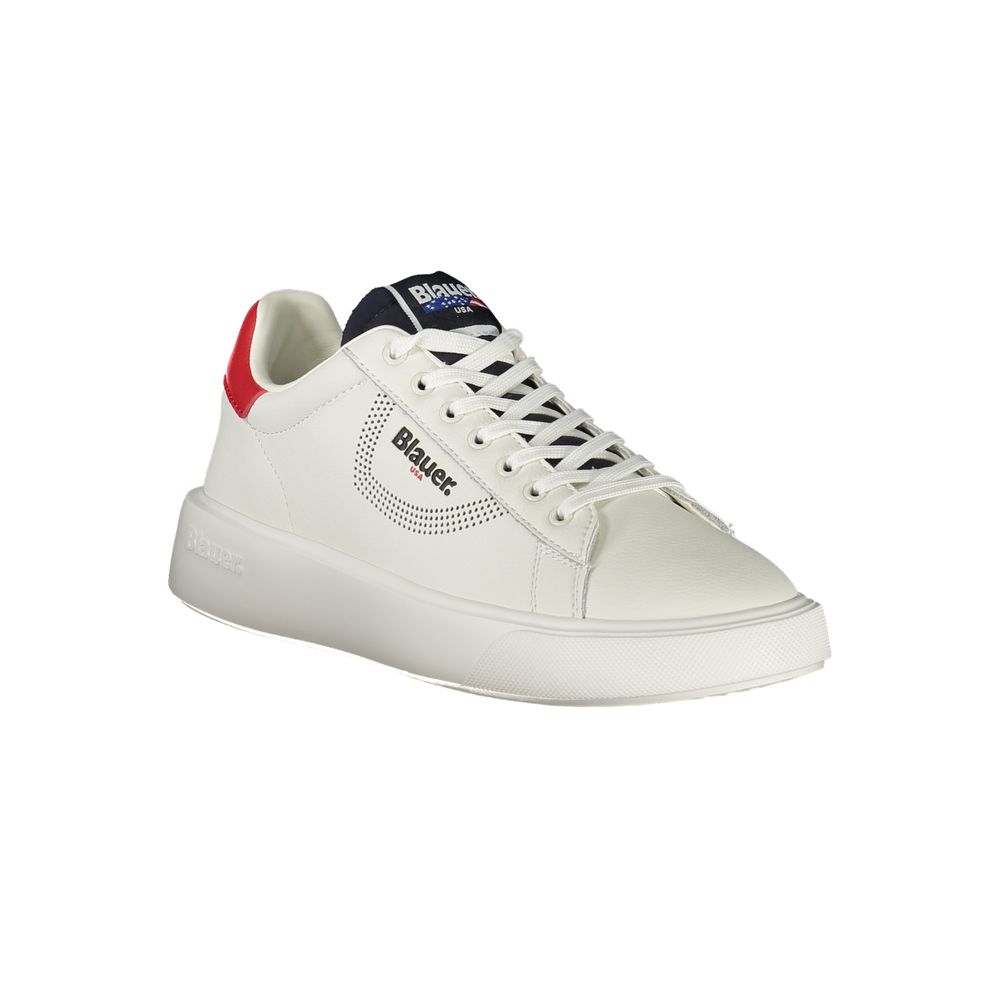 Blauer White Leather Men Sneaker by Blauer