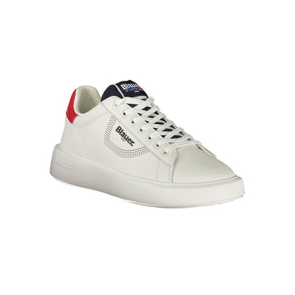 Blauer White Leather Men Sneaker by Blauer