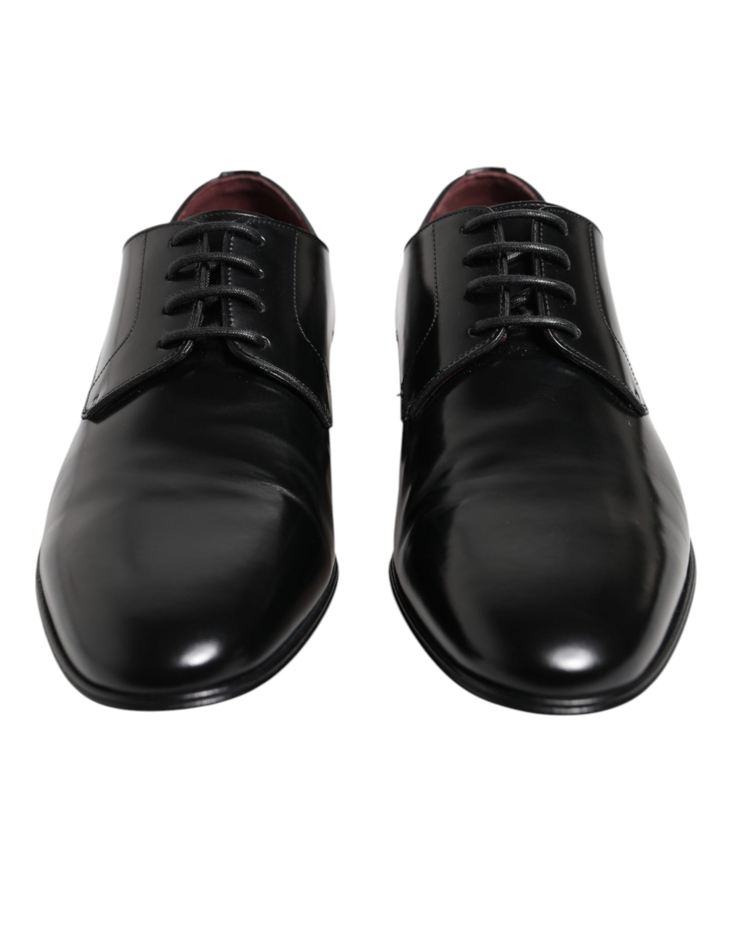 Chaussures habillées derby à lacets en cuir noir Dolce &amp; Gabbana