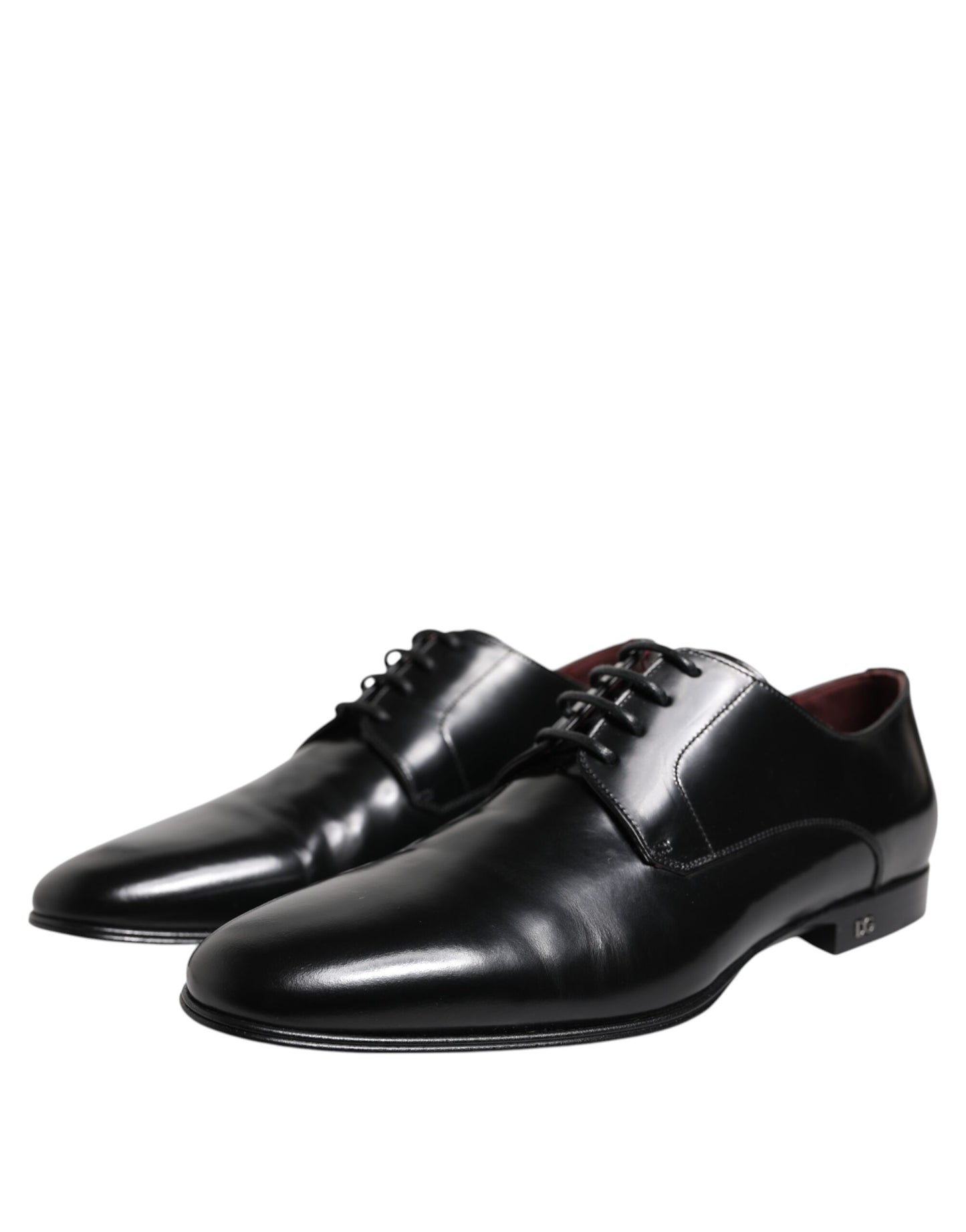 Chaussures habillées derby à lacets en cuir noir Dolce &amp; Gabbana