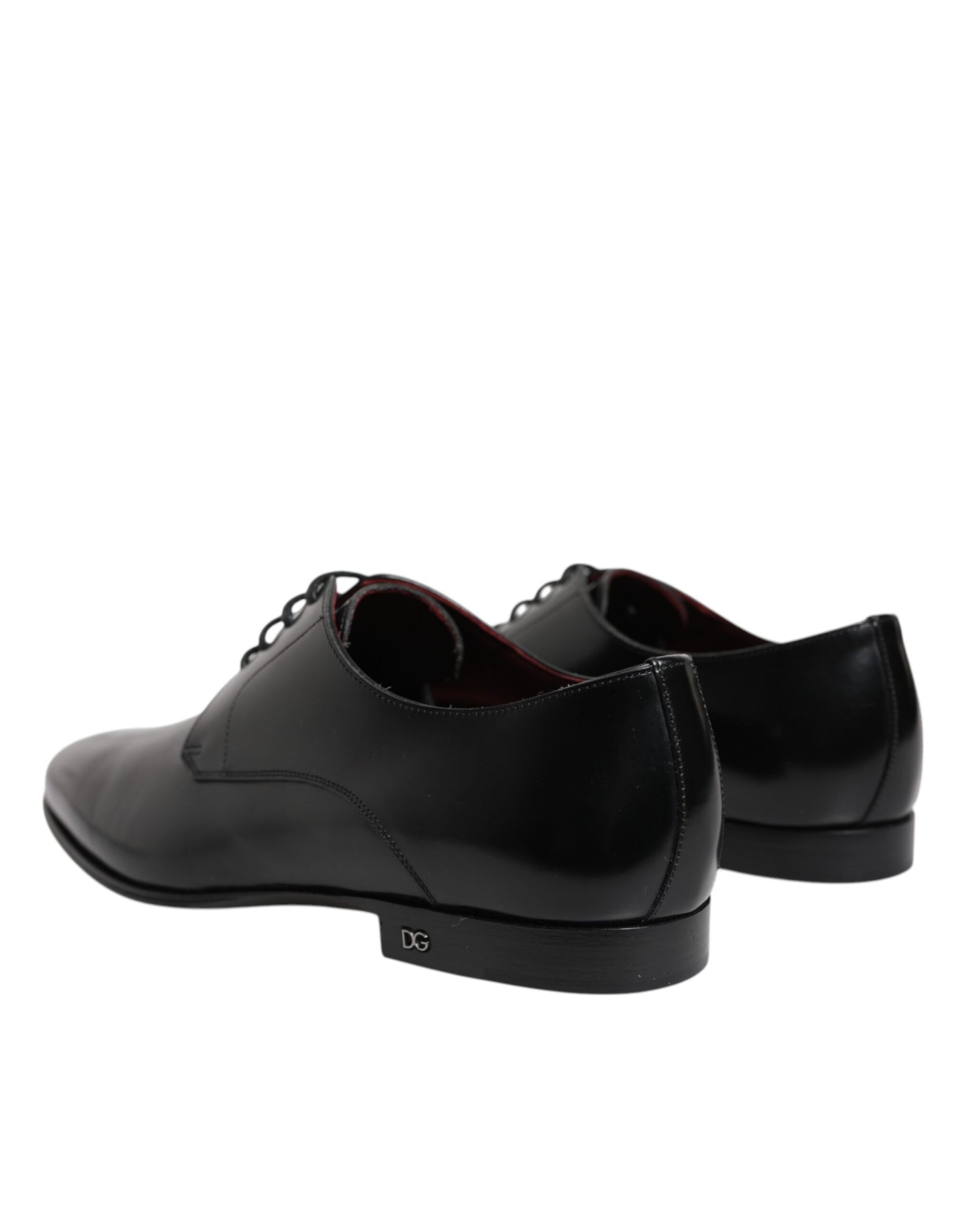 Chaussures habillées derby à lacets en cuir noir Dolce &amp; Gabbana