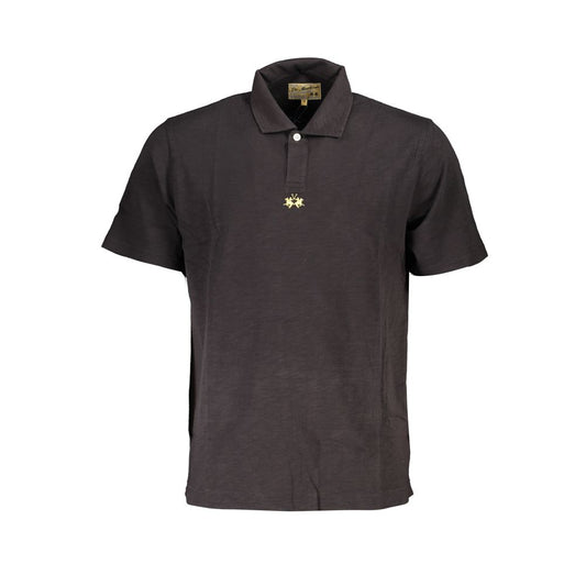 Polo élégant en coton noir La Martina, coupe classique