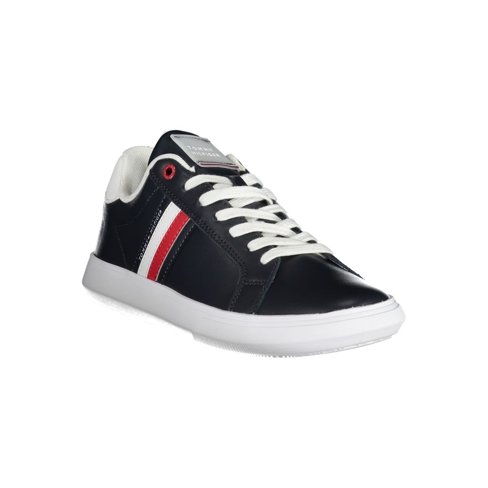 Tommy Hilfiger Sleek Blue Lace-Up Sneakers with Contrast Details by Tommy Hilfiger