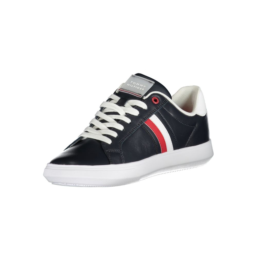 Tommy Hilfiger Sleek Blue Lace-Up Sneakers with Contrast Details by Tommy Hilfiger