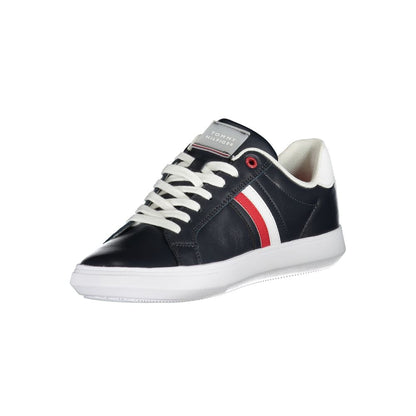 Tommy Hilfiger Sleek Blue Lace-Up Sneakers with Contrast Details by Tommy Hilfiger
