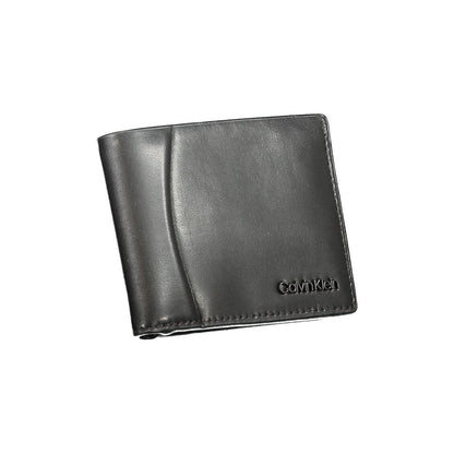 Portefeuille en cuir noir Calvin Klein