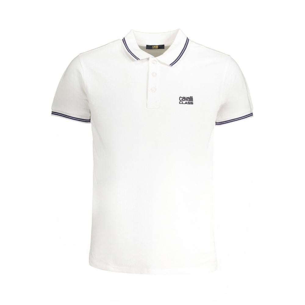 Cavalli Class White Cotton Polo Shirt by Cavalli Class