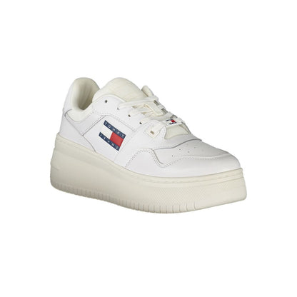 Tommy Hilfiger White Leather Women Sneaker by Tommy Hilfiger