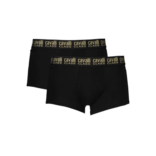 Boxer Cavalli Class en coton noir pour homme