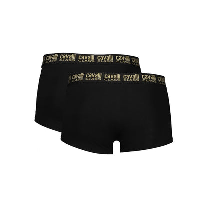 Boxer Cavalli Class en coton noir pour homme