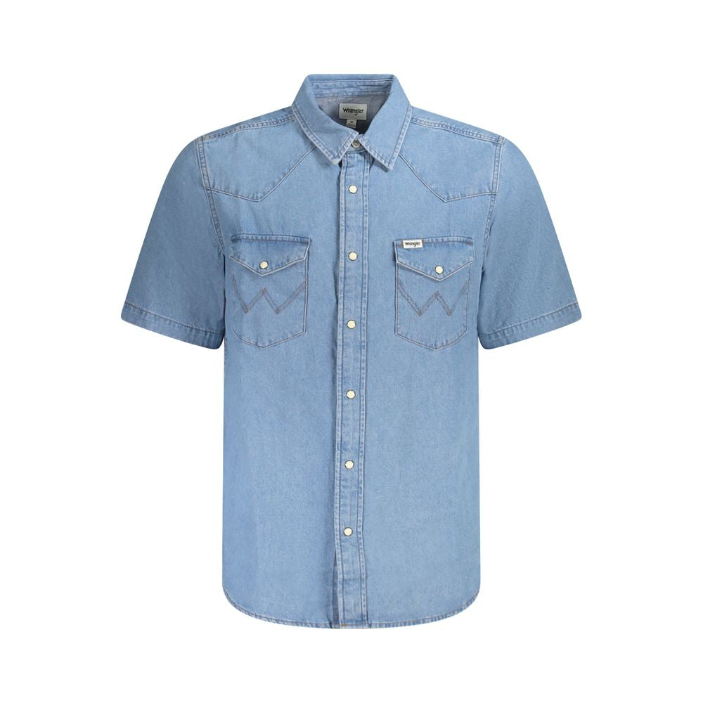 Wrangler Light Blue Cotton Men Shirt by Wrangler