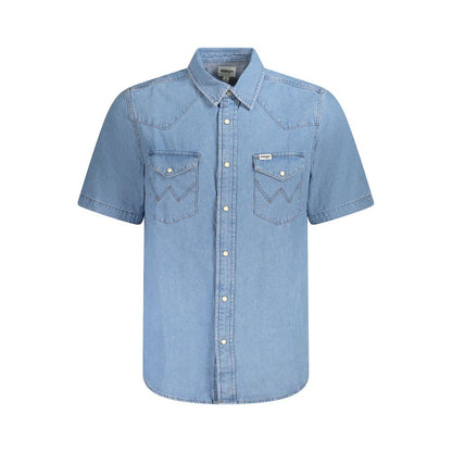Wrangler Light Blue Cotton Men Shirt by Wrangler