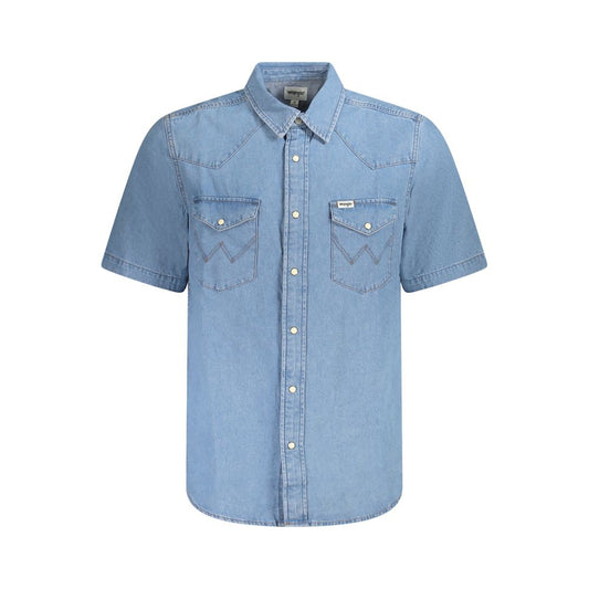 Wrangler Light Blue Cotton Men Shirt by Wrangler