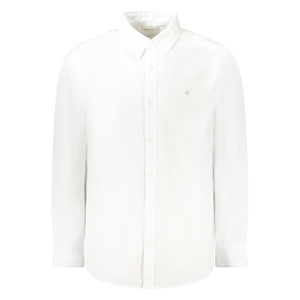 Calvin Klein White Cotton Men Shirt by Calvin Klein