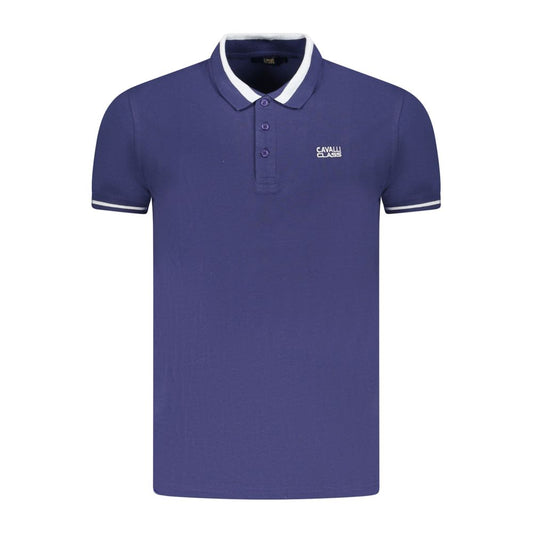 Polo Cavalli Class en coton bleu pour homme