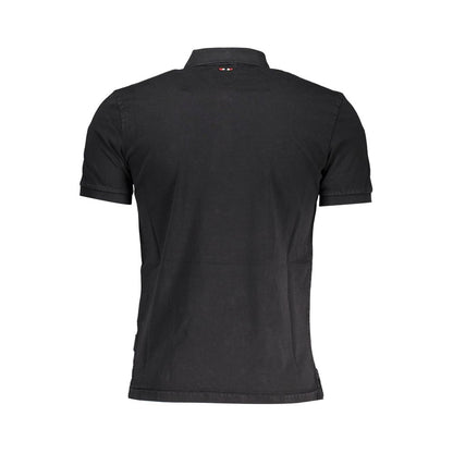 Polo Napapijri en coton noir pour homme