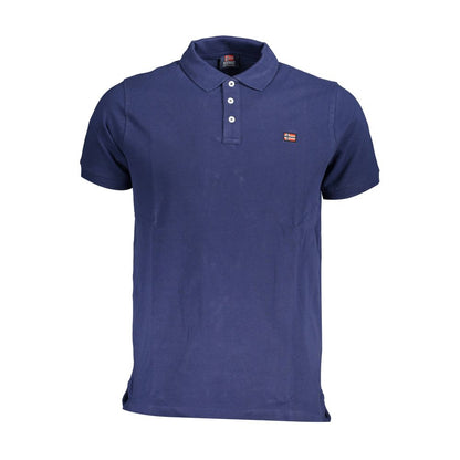 Polo bleu en coton pour homme, Norvège 1963