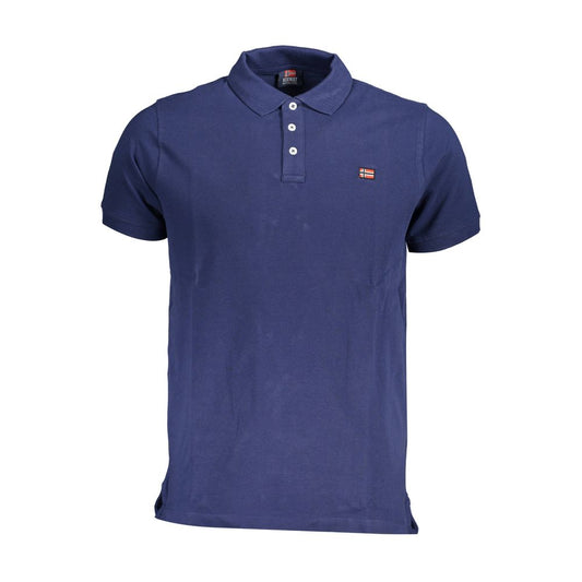 Polo bleu en coton pour homme, Norvège 1963