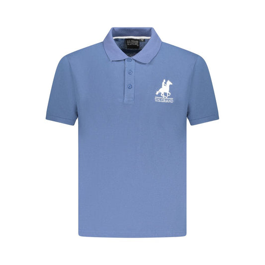 US Grand Polo Blue Cotton Men Polo Shirt