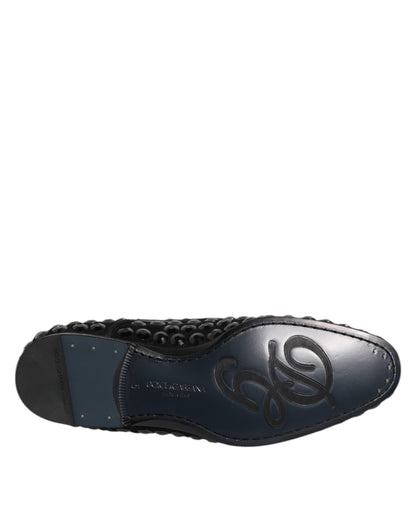 Dolce & Gabbana Black Suede Strass Derby Formal Shoes by Dolce & Gabbana