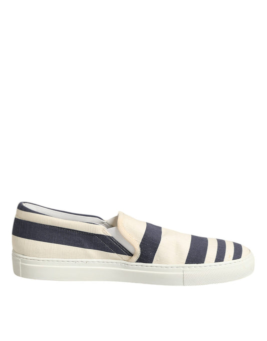 Chaussures basses décontractées Jucca en toile à rayures bleues et blanches pour homme