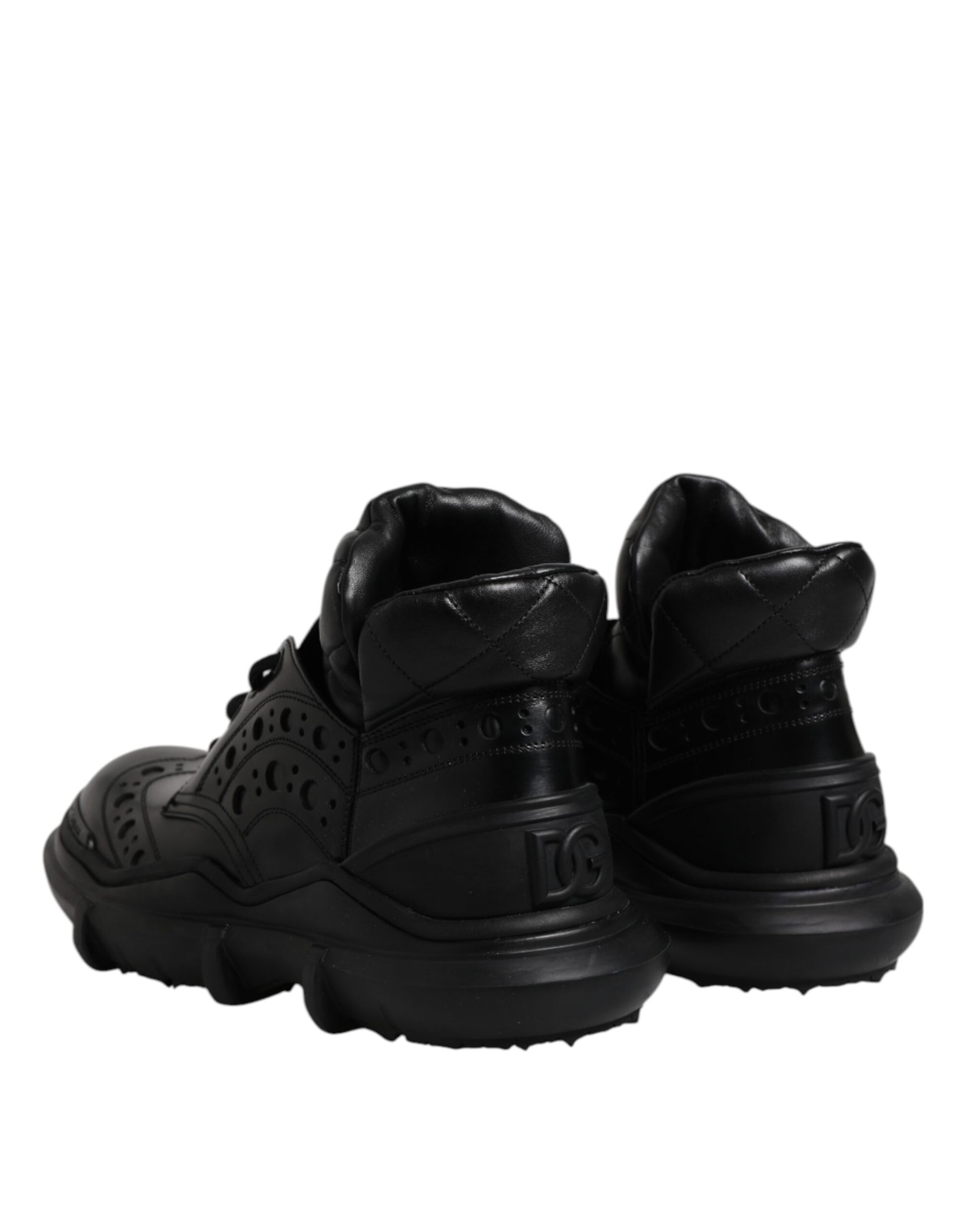 Dolce & Gabbana Black Leather Casual Mens Ankle Boots Shoes by Dolce & Gabbana
