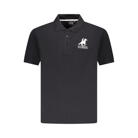 US Grand Polo Black Cotton Men Polo Shirt