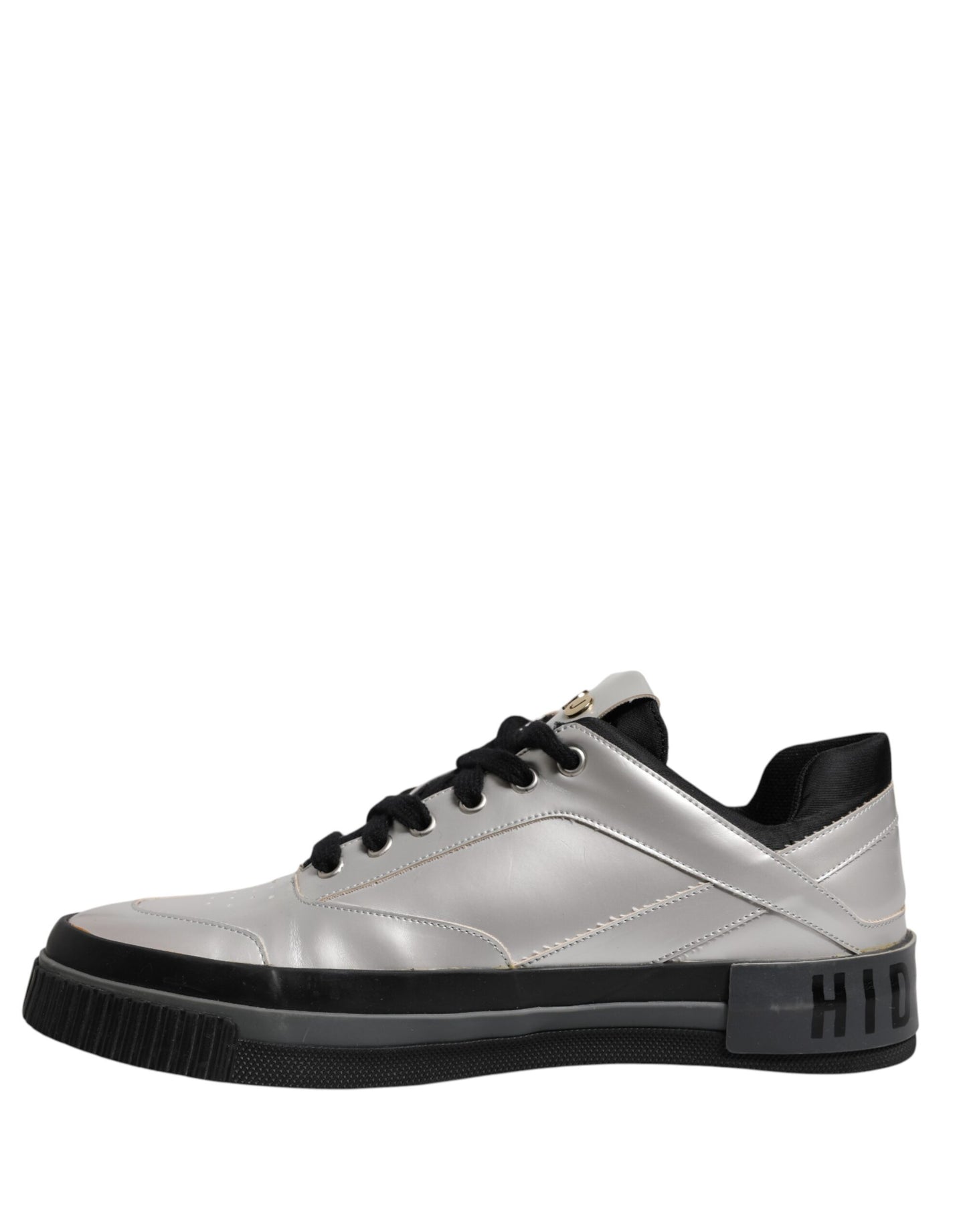 HIDE & JACK Metallic Silver Low Top Lace Up Sneakers Shoes by HIDE & JACK