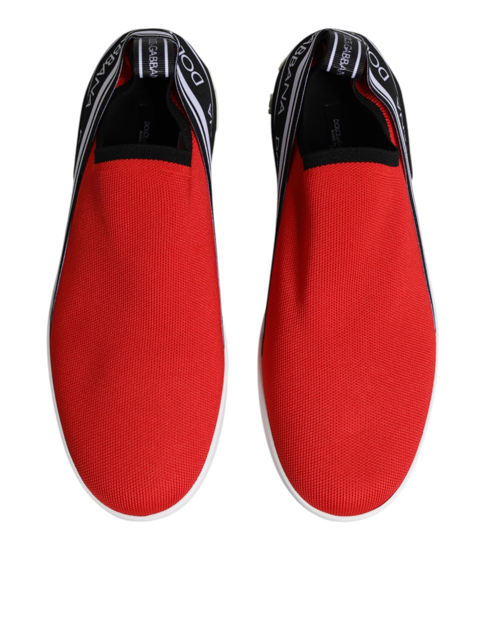 Dolce & Gabbana Red Logo Low Top Slip On Men Sneakers Shoes by Dolce & Gabbana