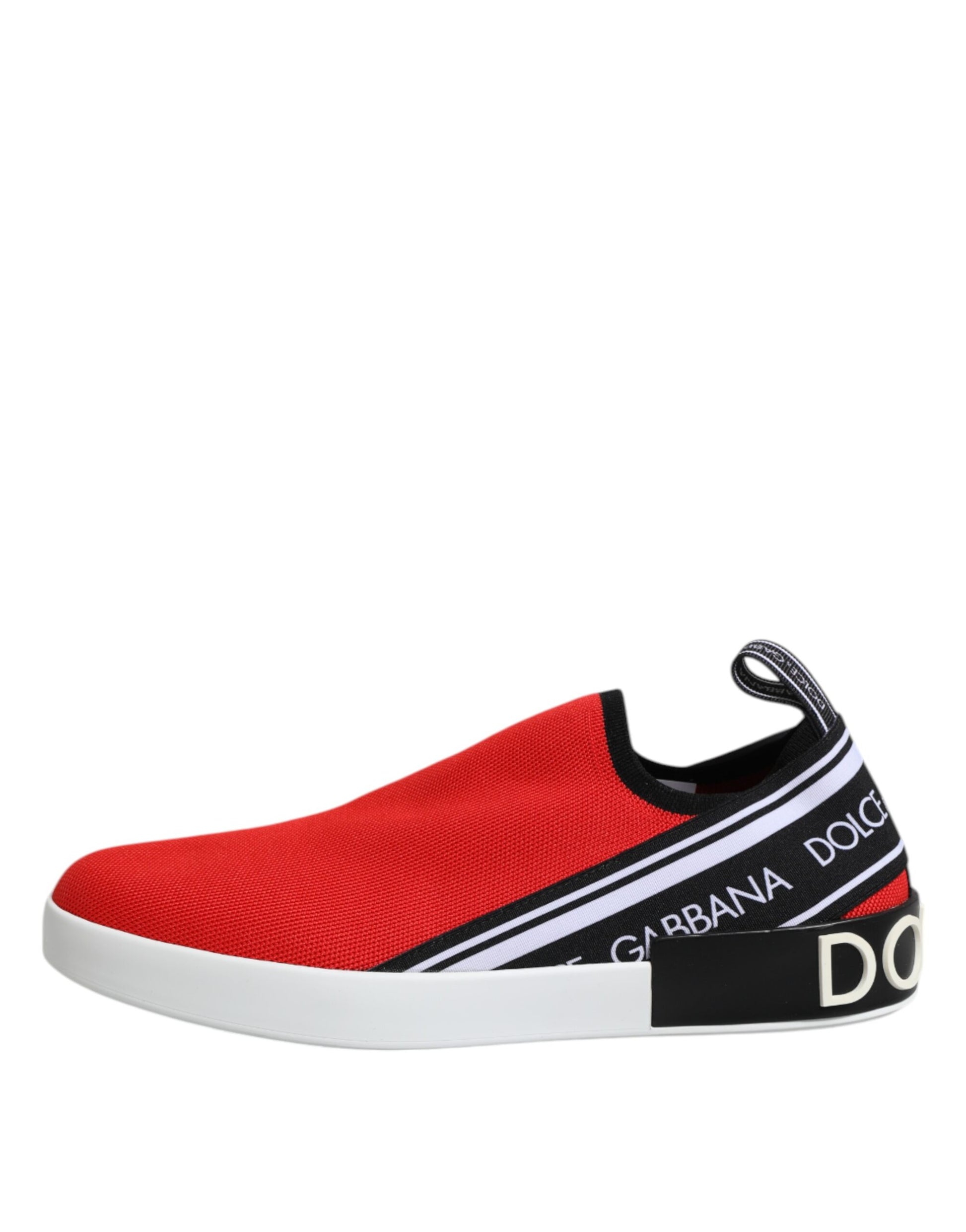 Dolce & Gabbana Red Logo Low Top Slip On Men Sneakers Shoes by Dolce & Gabbana