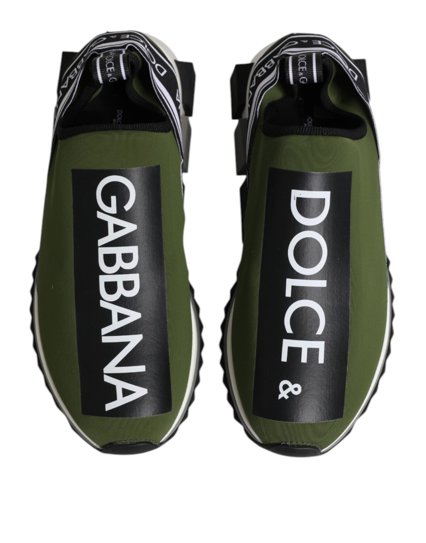 Dolce &amp; Gabbana Green Black Slip On Sorrento Sneakers Shoes