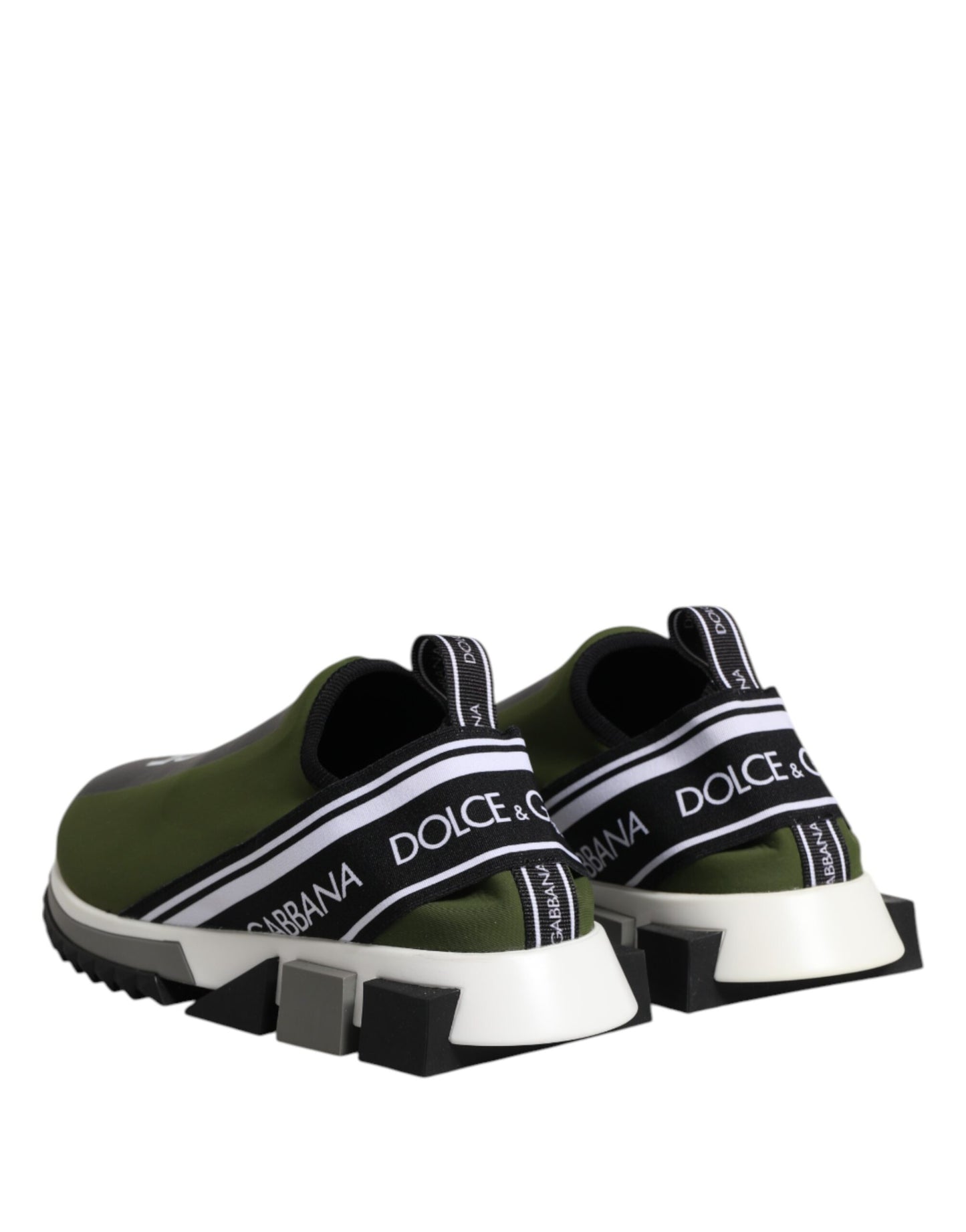 Dolce &amp; Gabbana Green Black Slip On Sorrento Sneakers Shoes