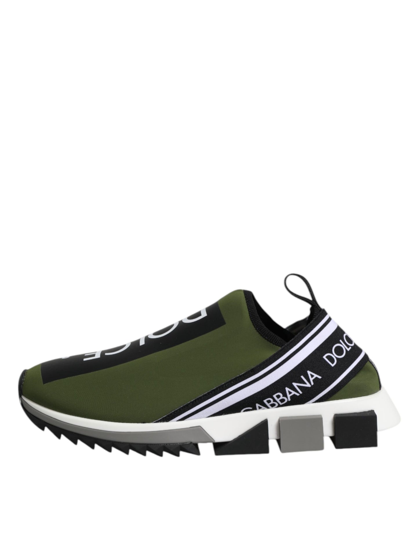 Dolce &amp; Gabbana Green Black Slip On Sorrento Sneakers Shoes
