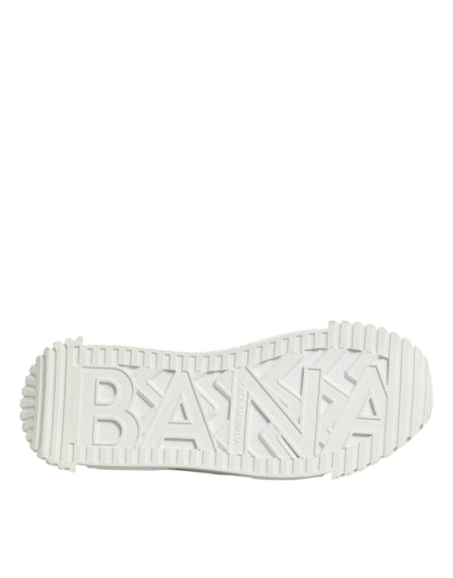 Dolce & Gabbana White Logo Print Lace Up Low Top Sneakers Shoes by Dolce & Gabbana