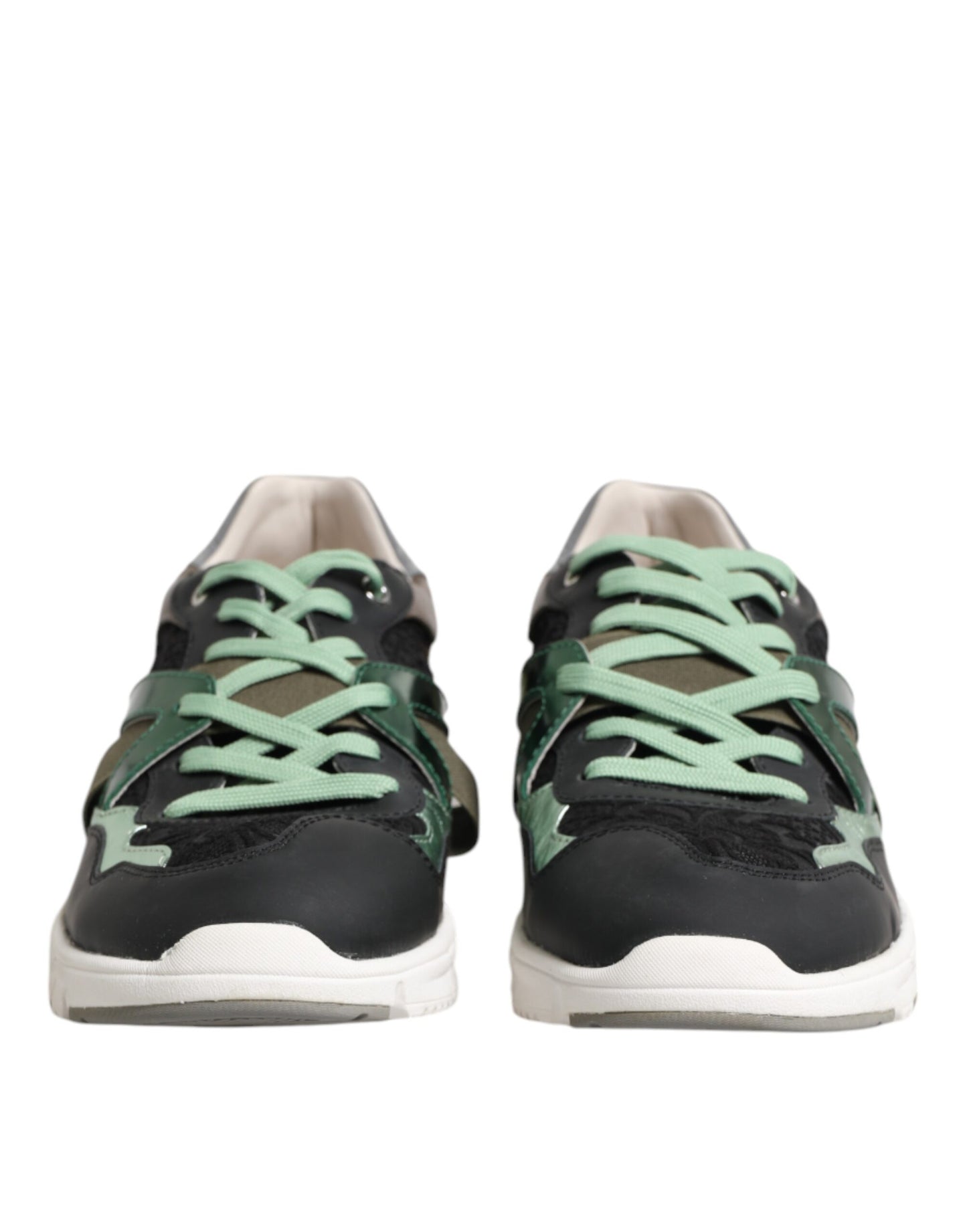 Dolce & Gabbana Multicolor Lace Up Low Top Sneakers Shoes by Dolce & Gabbana