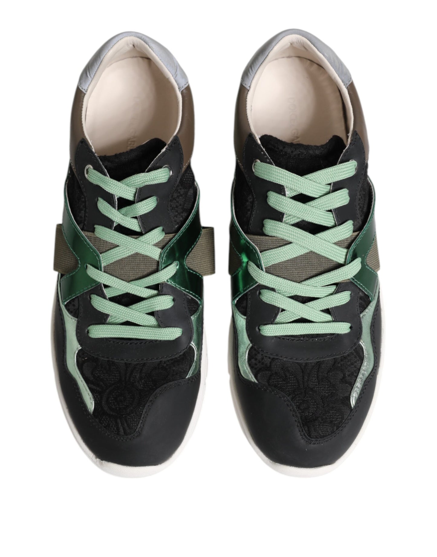 Dolce & Gabbana Multicolor Lace Up Low Top Sneakers Shoes by Dolce & Gabbana
