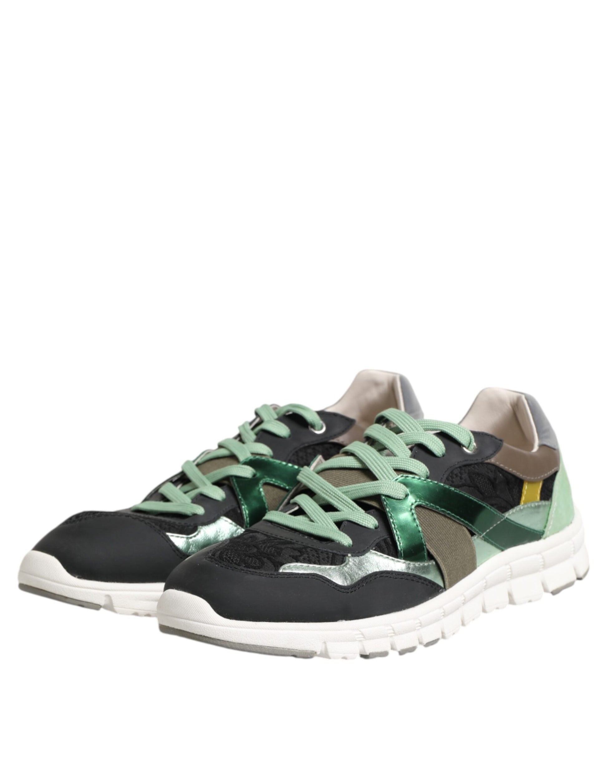 Dolce & Gabbana Multicolor Lace Up Low Top Sneakers Shoes by Dolce & Gabbana