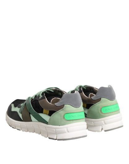 Dolce & Gabbana Multicolor Lace Up Low Top Sneakers Shoes by Dolce & Gabbana