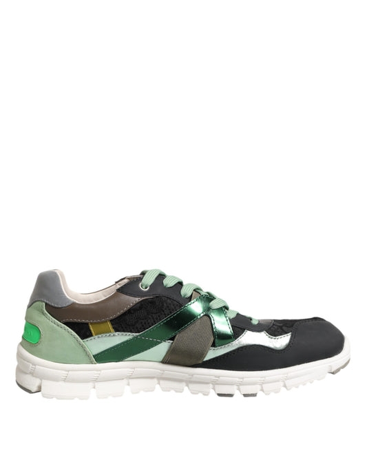 Dolce & Gabbana Multicolor Lace Up Low Top Sneakers Shoes by Dolce & Gabbana
