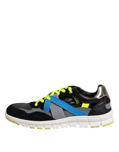 Dolce & Gabbana Multicolor Lace Up Low Top Men Sneakers Shoes by Dolce & Gabbana