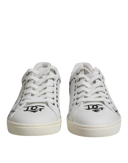 Dolce & Gabbana White London Calf Leather Men Sneakers Shoes by Dolce & Gabbana