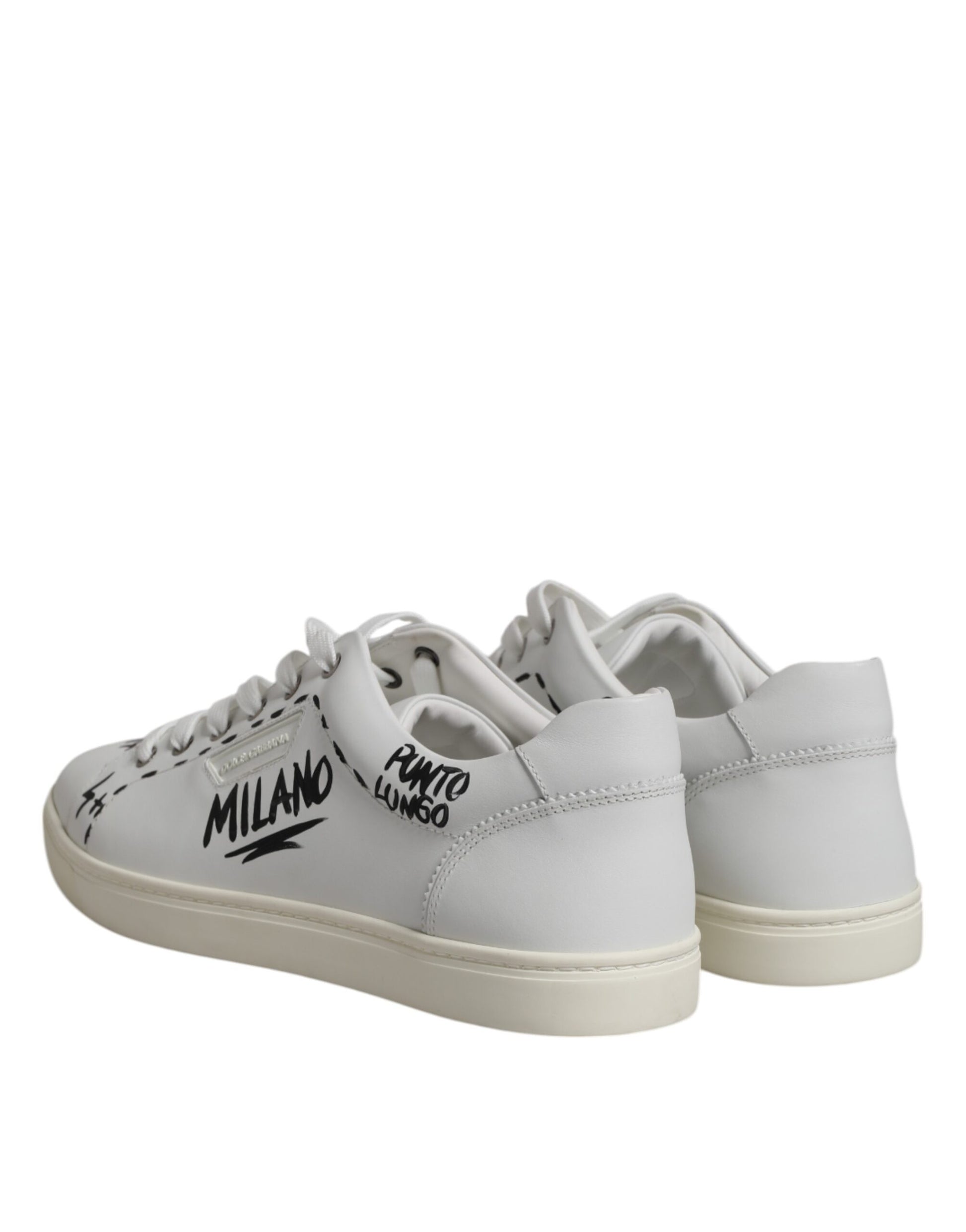 Dolce & Gabbana White London Calf Leather Men Sneakers Shoes by Dolce & Gabbana